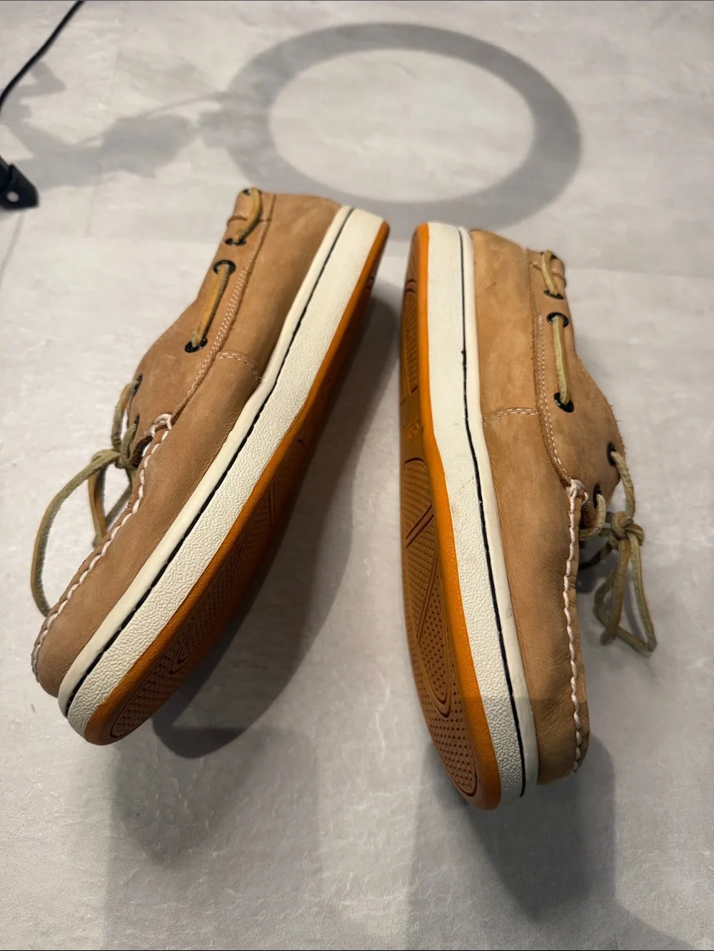 Sperry Topsider Leather Boat Shoes Tan | Men’s 9.5 | 2-Eye Casual Deck Shoes